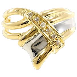 Autre Marque Platin- und Gelbgold-Ring mit Diamant Golden Andere