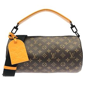 Bolsa de ombro Louis Vuitton Monogram Macassar Soft Polochon Marrom Dourado
