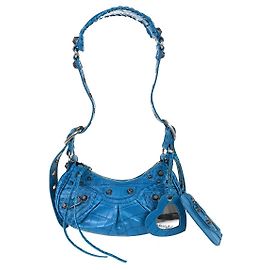 Borsa a tracolla Balenciaga Le Cagole Giant Studs in pelle Medium Blu