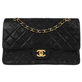 Chanel Timeless - Classic Double Flap Bag Leather medium Black