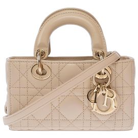 Sac DIOR Lady D-Joy en Cuir Beige - 103537 Beige
