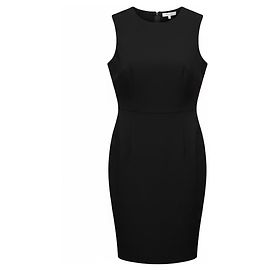 Autre Marque Pearl by Lela Rose Black Sleeveless Fitted Stretch Midi Dress Black