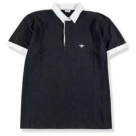 Polo Dior Bee Bordado - Preto e Branco Preto Branco