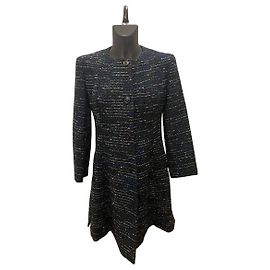 Abrigo de tweed de doble botonadura sin cuello Christian Dior Otro