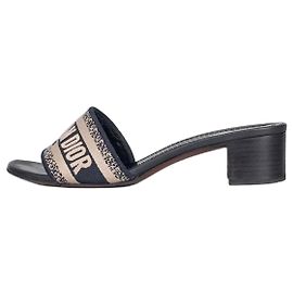 Mules Christian Dior Dway - Textile noir Taille 38.5 Occasion Autre