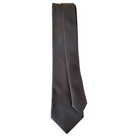 Cravate en soie grise Hermès Gris