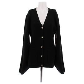 Khaite Cardigan noir cintrée en cachemire Noir