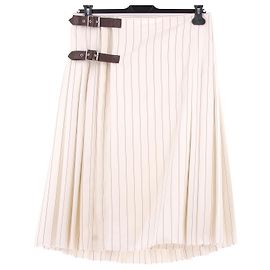 Kilt de rayas blancas Jean Paul Gaultier Blanco