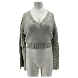 Autre Marque Pull ATTIRE en laine gris col V Taille S Gris