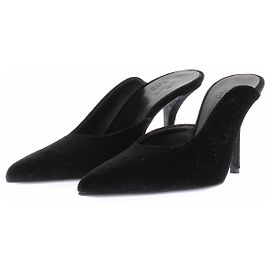 Autre Marque Mules à talons en daim noires Black