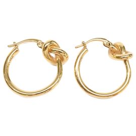 Céline Boucles d'oreilles Knot Small Hoop en laiton avec finition dorée Celine Doré
