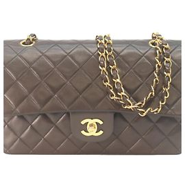 Chanel A01112 Borsa a tracolla Double Flap Matelassé in agnello 25 Nero