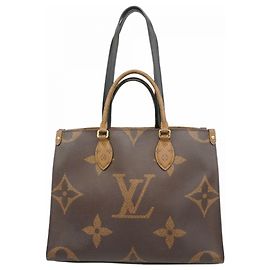 Borsa Tote Louis Vuitton Monogram Giant Reverse OnTheGo MM Marrone
