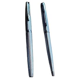 Autre Marque Set penne Waterman metallo argentato - Stilografica e Sfera con supporto Argento Grigio