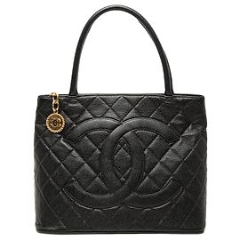 Tote Chanel Black Caviar Medallion Nero