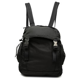 Prada Black Tessuto Montagna Double Buckle Backpack Black