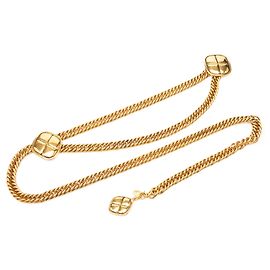Chanel Gold CC vergoldeter Gürtel mit gesteppter Charm-Kette Golden