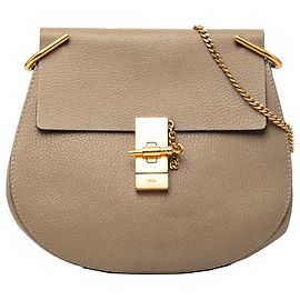 Chloé Bolsa transversal Drew em couro de bezerro granulado marrom Marrom Taupe