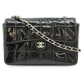 Bolso de cadena Chanel 2.55 Chocolate Bar Negro Blanco