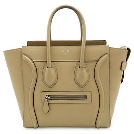 Céline Borsa Tote Celine Luggage Micro Shopper Beige