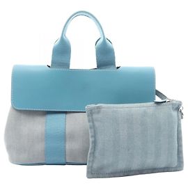 Hermès Hermes Valparaiso PM Blue Jean Handbag Blue