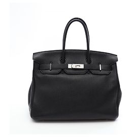 Hermès Borsa Hermes Birkin 35 in pelle Togo nera Nero