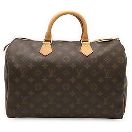 Sac à main Louis Vuitton Monogram Speedy 35 Marron Monogramme