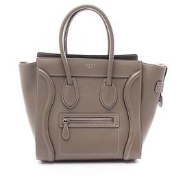 Céline Bolsa Celine Luggage Micro Shopper Bege