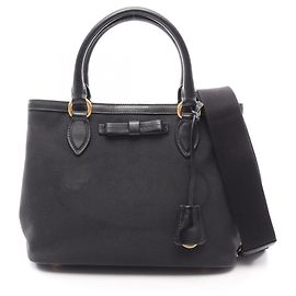 Prada LOGO JACQUARD 2-Way Handbag Black