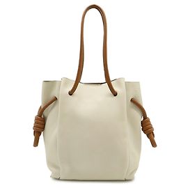 Loewe Flamenco Knot Small Tote/Shoulder Bag Brown Cream