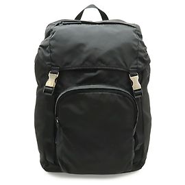 Sac à dos Prada Triangle en nylon noir Noir