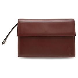 Cartier Must de Line Second Bag Clutch Red Dark red