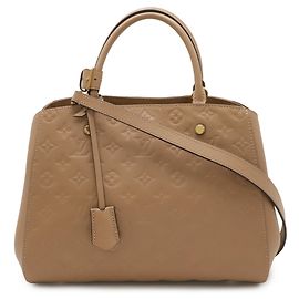 Louis Vuitton Monogram Empreinte Montaigne MM Handbag Taupe