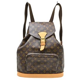 Louis Vuitton Vintage Montsouris Backpack Monogram Canvas GM Brown