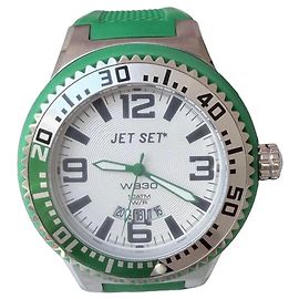 Autre Marque Jet Set WB30 Herrenuhr Weiß Grün Silber Hardware