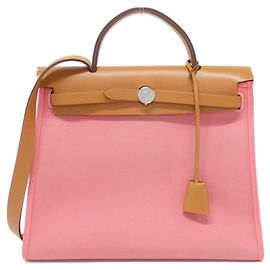 Hermès Bolsa Hermes Herbag Zip PM Rosa Outro