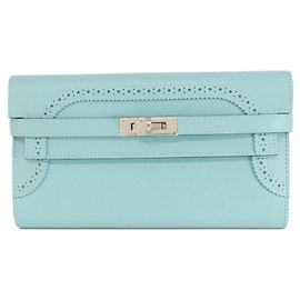 Hermès Hermes Kelly Gillies Long Wallet Blue