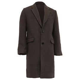 AMI Paris Single-Breasted Coat in Brown Virgin Wool  Brown Red