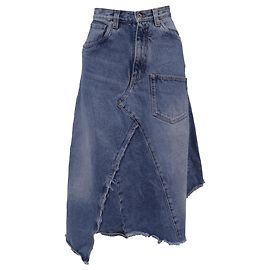 Loewe Midi Asymmetric Skirt in Light Blue Denim Blue Light blue