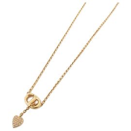 Collier Christian Dior CD Navy Doré Autre