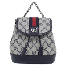Gucci Ophidia Backpack 795221 96IWN Blue Beige