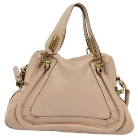 Chloé Chloe Paraty Handbag Quilted Leather Medium Beige