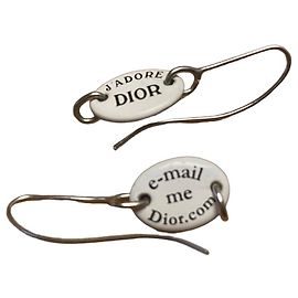 Orecchini Dior J'adore Dior e e-mail me Dior.com in smalto Nero Bianco