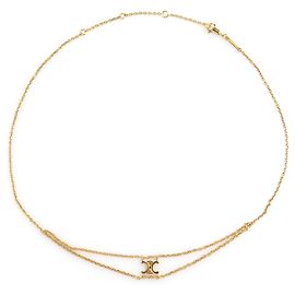 Céline Celine Triomphe Metal Gold Halskette Golden