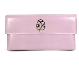 Hermès Clutch de couro Hermes Rosa Roxo