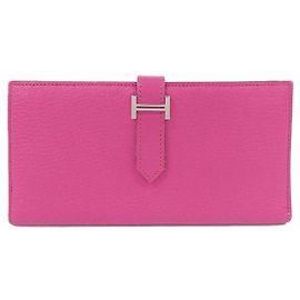Hermès Hermes Bearn Soufflé Wallet Pink Other