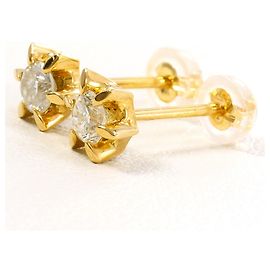 Autre Marque Orecchini a lobo in oro giallo 18K e diamanti D'oro