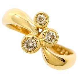 Autre Marque Anel de banda em ouro amarelo 18K com diamante marrom Marrom Dourado