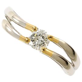Autre Marque Eleganter Platin- und Gelbgold-Diamantring Golden Andere