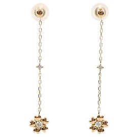 Autre Marque Elegant 18K Pink Gold Drop Earrings with Diamonds Golden